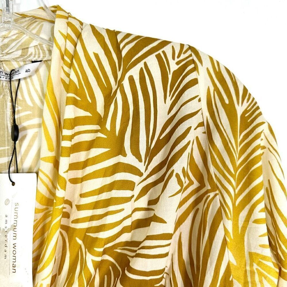NEW Summum Woman Amsterdam Wrap Cotton Blouse Top EUR 40/ US 8 Palm Leaves Print - Picture 9 of 14